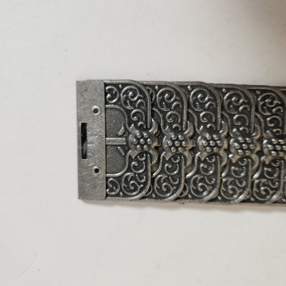 Gunmetal Stretch Belt Womens S/M Western Cowgirl Stone Rhinestones Metal Buckle - Picture 9 of 15